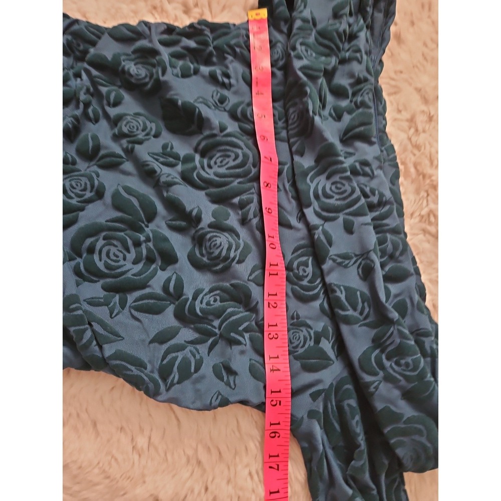 Wild Fable Burnout Velvet Rose Off Shoulder Top Teal Large Y2K Indie - Picture 5 of 12